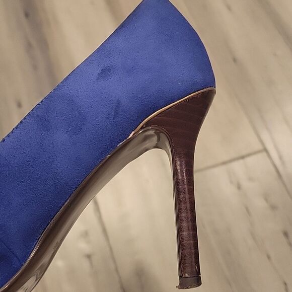 Ralph Lauren Blue Suede 4 In Classic Heels - Picture 3 of 7